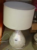 Capiz Shell Base Fabric Shade Table Lamp (Viewing/Appraisals Highly Recommended)