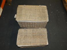 Set Of 2 Wicker Laundry Storage Baskets RRP £40 (Public Viewing and Appraisals Available)