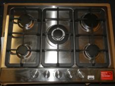 Boxed Stainless Steel 5 Burner Gas Hob RRP £199 (Public Viewing and Appraisals Available)