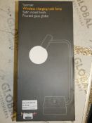 Boxed John Lewis and Partners Spencer Satin Nickel Finish Frosted Glass Globe Task Lamp RRP £95 (