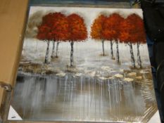 Boxed Kare Bespoke Ash Trees Large Frameless Canvas Wall Art Picture RRP £105 (Public Viewing and