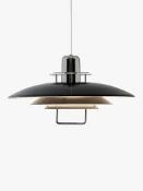 John Lewis And Partners Felix Rise And Fall Gloss Black Pendant RRP £195 (2693335) (Public Viewing