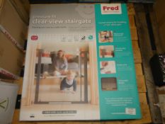 Boxed Fred Safety Pressure Fit Clear View Safety Gate RRP £110 (Public Viewing and Appraisals