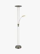 Boxed John Lewis and Partners Ridley Led Uplighter Reader Lamp in Satin Nickel RRP £180 (2670375) (