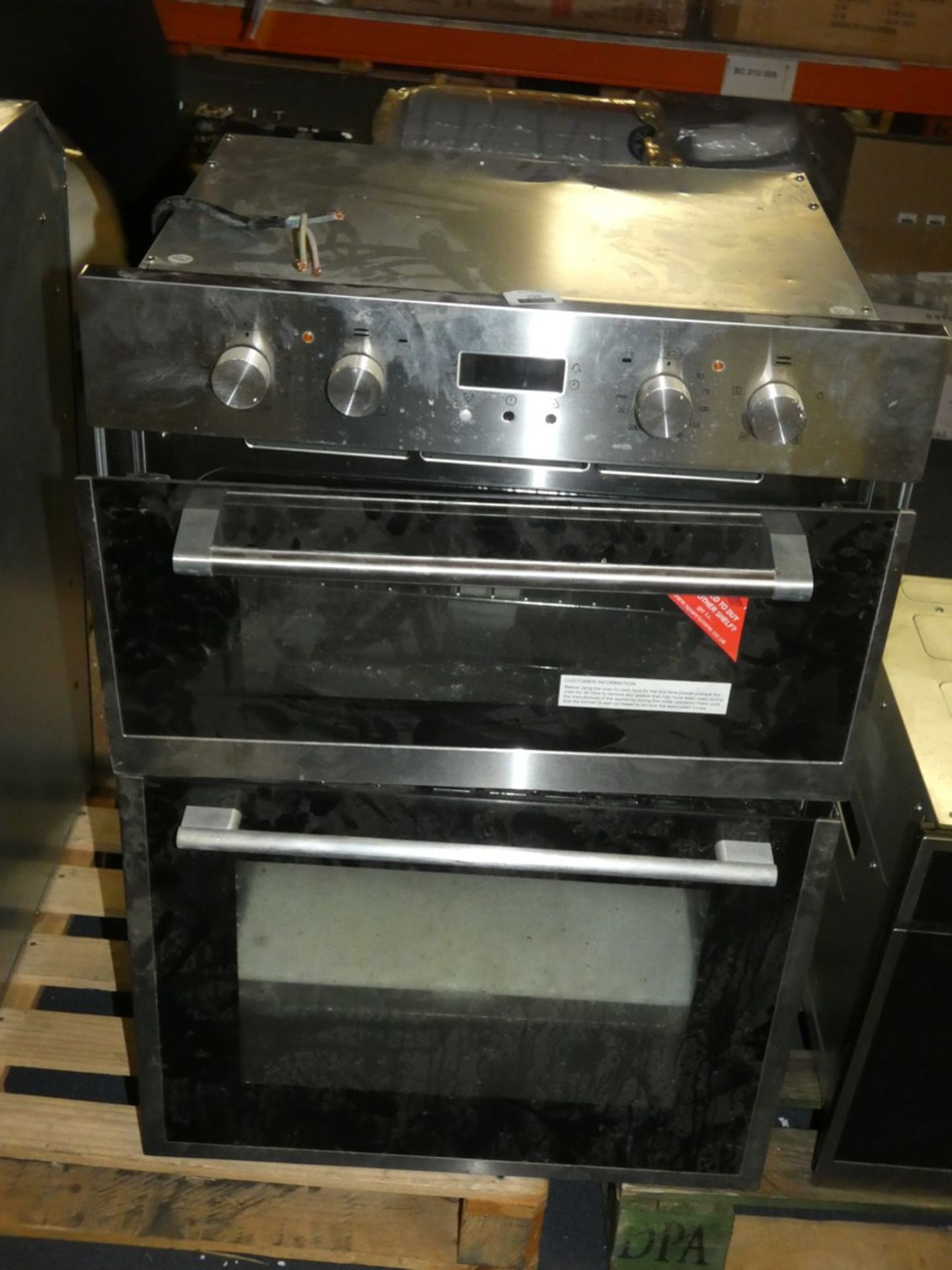 Stainless Steel And Black Glass Twin Cavity Double Electric Oven (Public Viewing and Appraisals