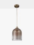 Boxed John Lewis And Partners Asher Smoked Glass Finish Ceiling Light Pendant RRP £95 (2688364) (
