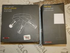 Boxed Assorted Lighting Items to Include a John Lewis and Partners Eastbourne Table Lamp and a