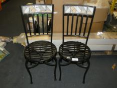 Mosaic Back Stacking Garden Dining Chairs RRP £70 Each (Public Viewing and Appraisals Available)