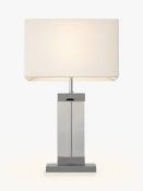 Boxed John Lewis and Partners Amilee Glass Base Fabric Shade Table Lamp RRP £135 (2653253) (Public