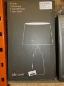 Boxed John Lewis And Partners Linney Concrete Base Linen Shade Table Lamp RRP £50 (2642199) (