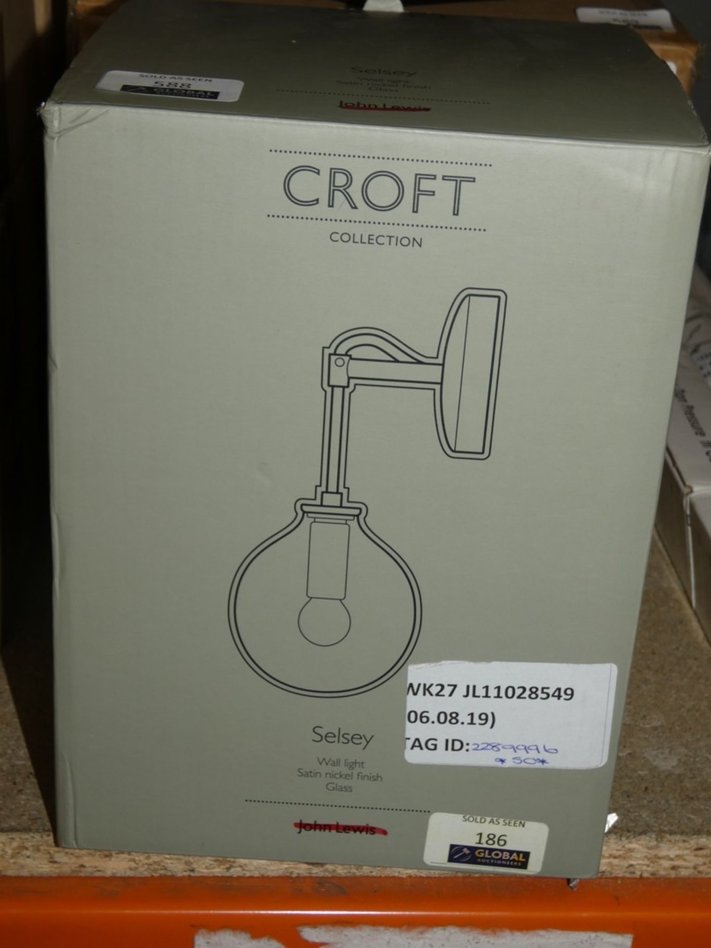 Boxed Croft Collection Selsey Wall Light RRP £50 (2889996) (Viewing/Appraisals Highly Recommended)(