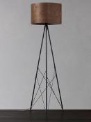 Boxed John Lewis and Partners Mia Painted Steel Walnut Floor Lamp RRP £180 (2669959) (Public Viewing