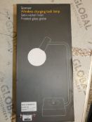 Boxed John Lewis and Partners Spencer Satin Nickel Finish Frosted Glass Globe Task Lamp RRP £95 (