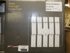 Boxed John Lewis and Partners Kelsey Crystal Finish Wall Light RRP £80 (2625676) (Public Viewing and