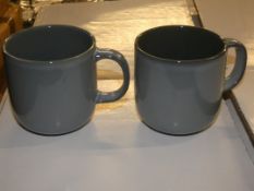 Boxes Containing a Large Assortment of John Lewis Glazed Blue and Grey Mugs Combined RRP £450 (