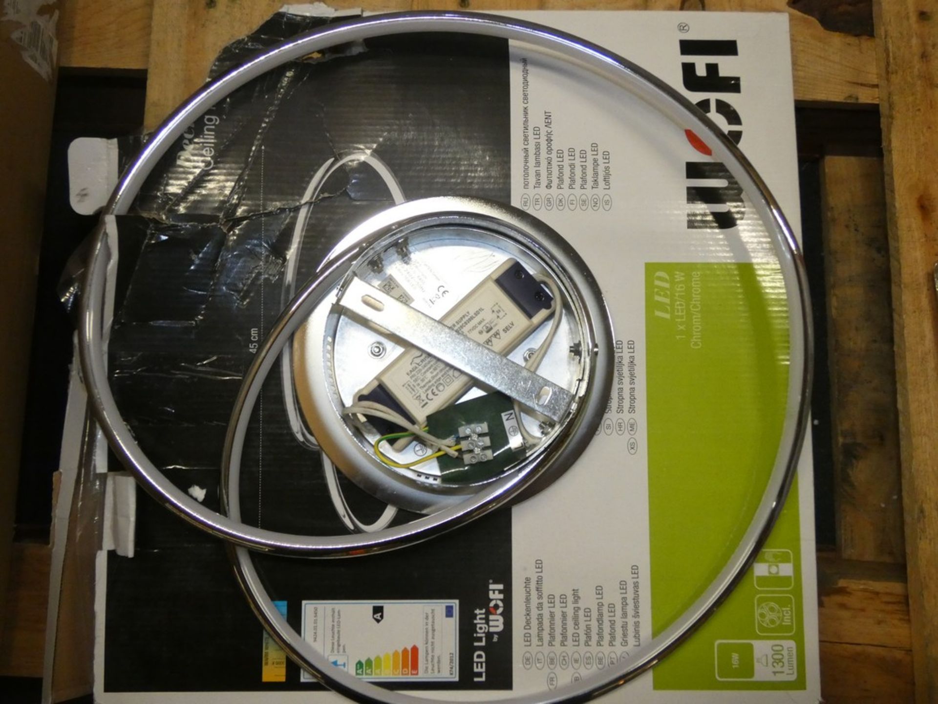 Boxed Wofi LED Stainless Steel and Glass Ceiling Light Fitting RRP £80