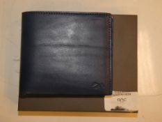 Boxed Octovo Blue Leather Wallet