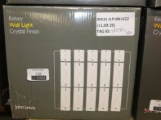 Boxed John Lewis and Partners Kelsey Crystal Finish Wall Light RRP £80 (2625691) (Public Viewing and