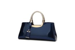 Brand New Womens Coolives Light Golden Strap Party Bag in Navy RRP £54.99