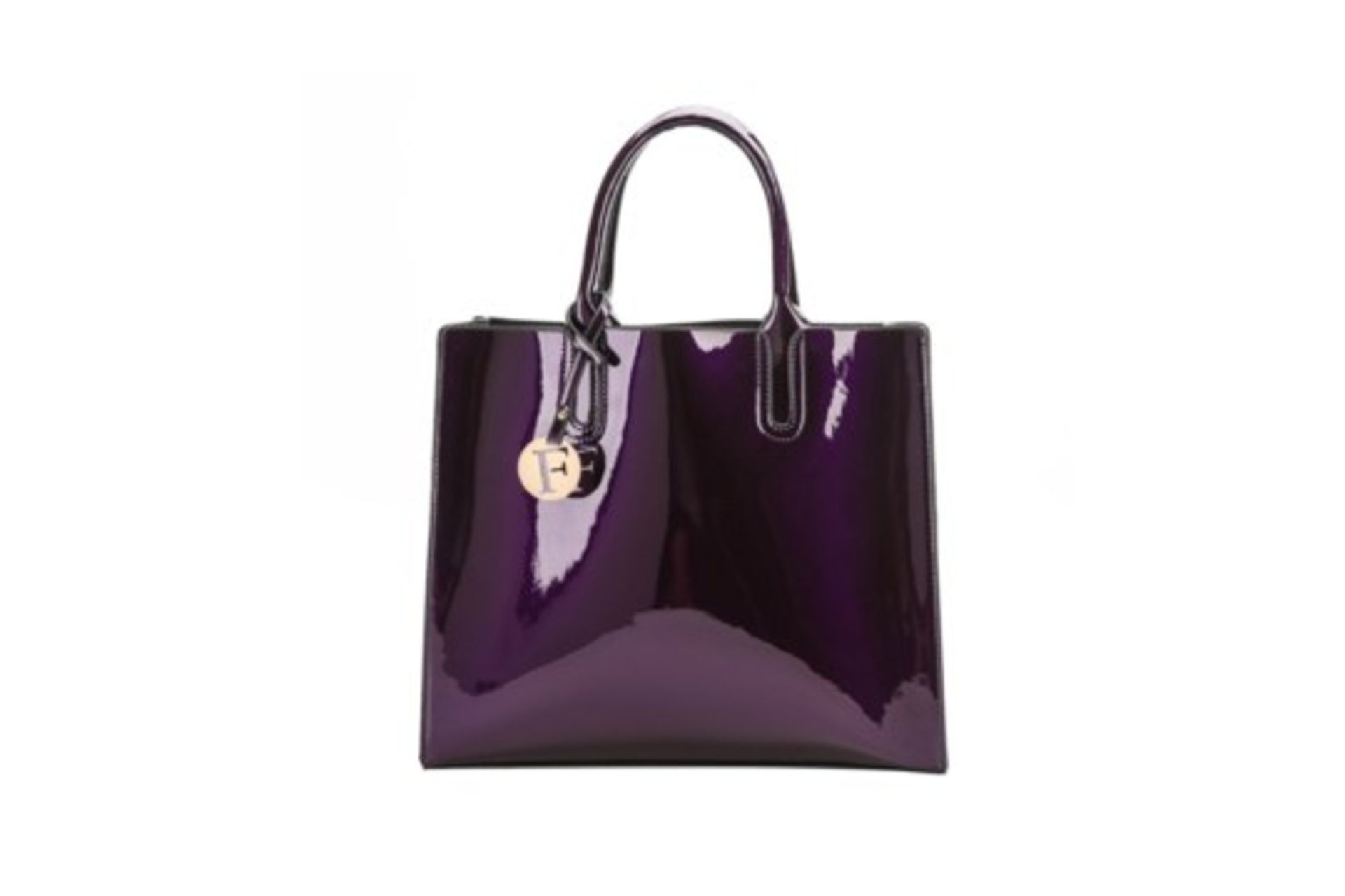 Brand New Womens Coolives Square Gloss Purple Top Handle Bag RRP £54.99