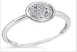 2 Carat Look Cluster Ring, 14ct White Gold, Weight 1.7g, Diamond Weight 0.09ct, Colour H, Clarity
