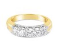 5 Stone Diamond Eternity Ring, 18ct Yellow Gold, Weight 5.05g, Diamond Weight 0.84ct, Colour G,