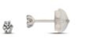 Platinum Diamond Earrings, Platinum 900 RRP £219 Weight 0.37g, Diamond Weight 0.1ct, Colour I,