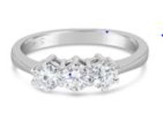 3 Stone Diamond Ring, 18ct White Gold, Weight 2.95g, Diamond Weight 0.5ct, Colour G-H, Clarity SI1 -