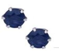 Sapphire Earrings in Platinum, Platinum 900 RRP £299 Weight 0.59g, Diamond Weight 0.2ct, Colour 0.