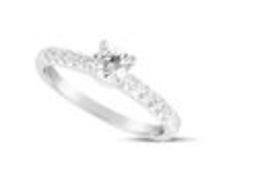 Solitaire Diamond Ring With Diamonds On Shoulder, 9ct White Gold RRP £1609 Weight 2.33g, Diamond