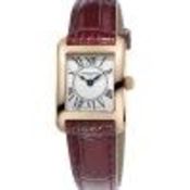 Frederique Constant Ladies Watch Reference FC-200MC14, PVD Rose Gold Case With Ruby Red Strap, White