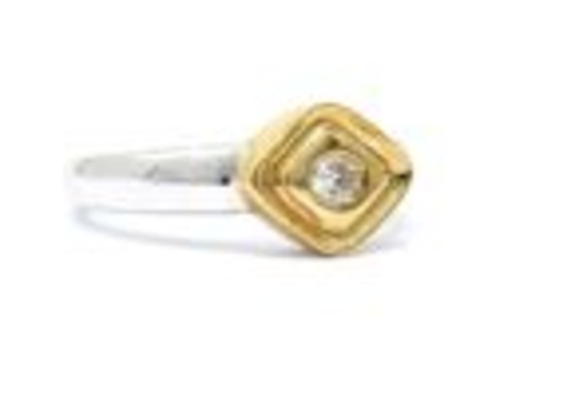 Two Tone Diamond Ring, 9ct Yellow/White Gold, Weight 4.86g, Diamond Weight 0.20ct, Colour H, Clarity