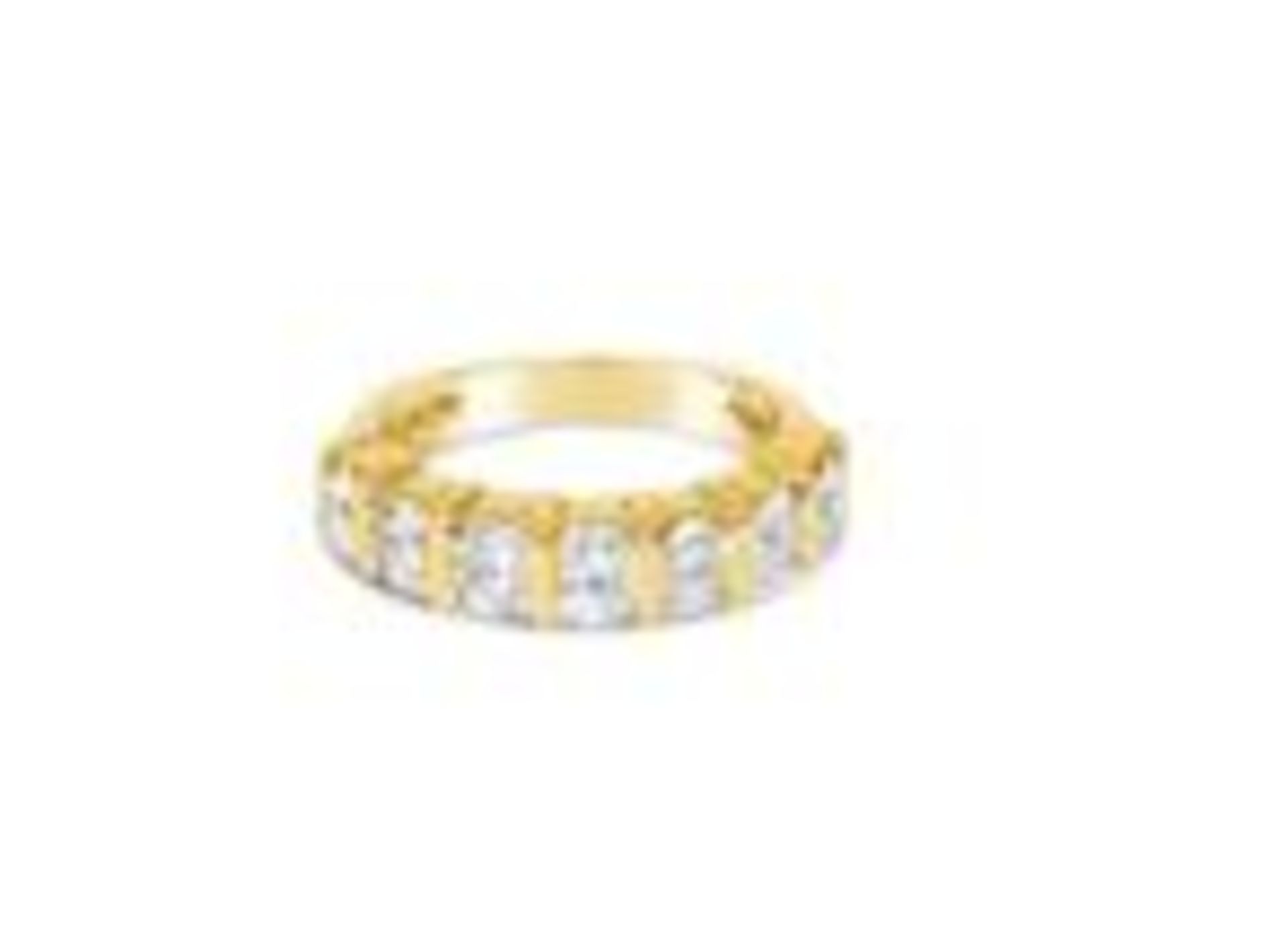 7 Diamond Stones Bar Set Eternity Ring, 18ct Yellow Gold, Weight 4.92g, Diamond Weight 1.15ct,