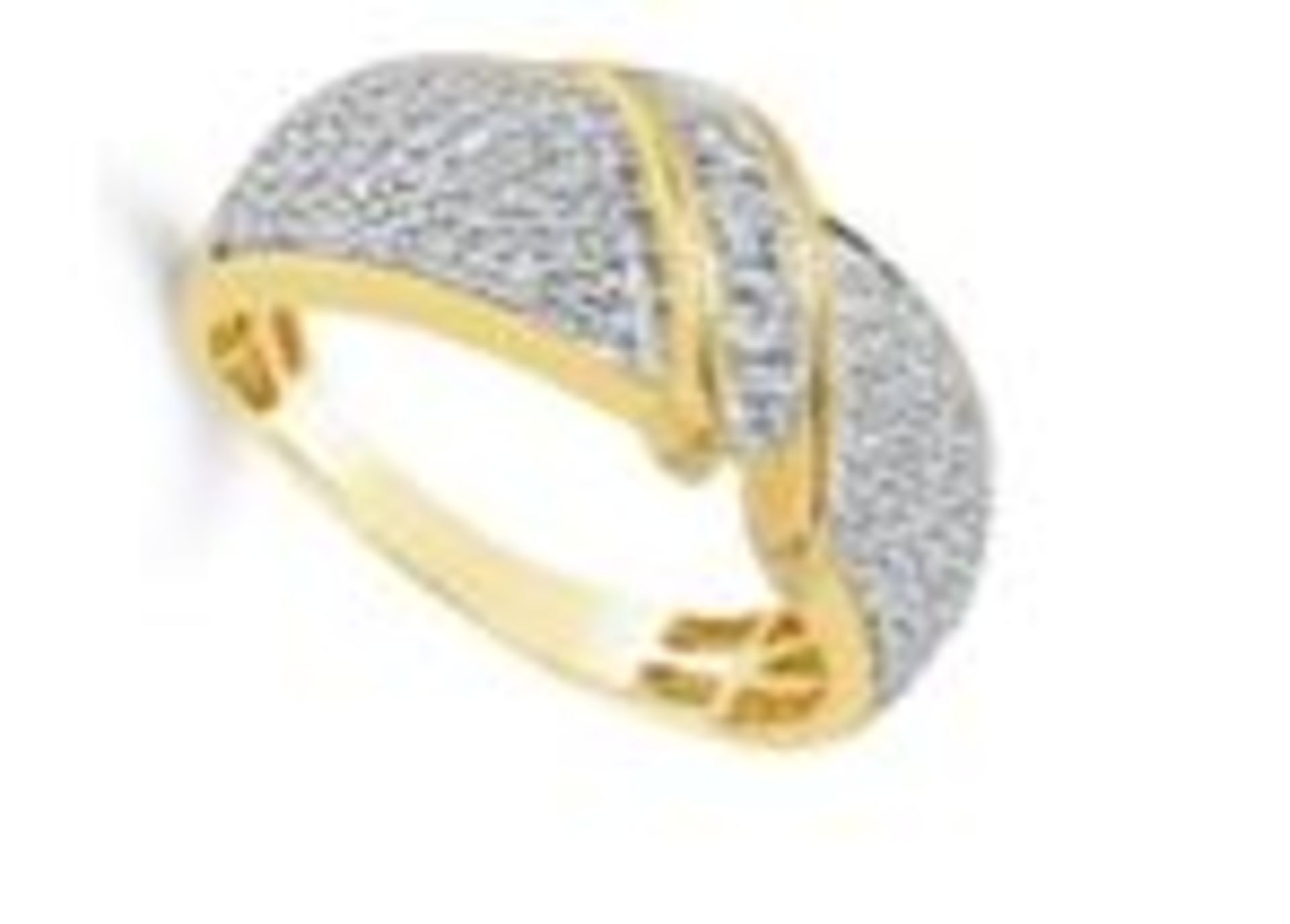 Wide Diamond Set Yellow Gold Band, 14ct Yellow Gold, Weight 5.2g, Diamond Weight 0.55ct, Colour H,