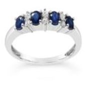 Sapphire and Diamond Eternity Ring, 9ct White Gold RRP £849 Weight 1.74g, Diamond Weight 0.08ct,