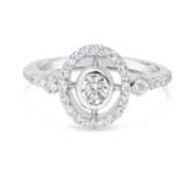 Round Brilliant Cut Diamond Ring, 18ct White Gold, Weight 2.3g, Diamond Weight 0.5ct, Colour I-J,