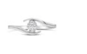 Crossover Diamond Ring, 9ct White Gold RRP £369 Weight 1.23g, Diamond Weight 0.08ct, Colour H,