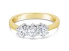 Three Diamond Stone Set Ring, 18ct Yellow Gold, Weight 2.92g, Diamond Weight 0.54ct, Colour G,