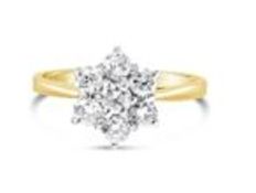 Diamond Ring, 9ct Yellow Gold, Weight 2.18g, Diamond Weight 0.55ct, Colour J, Clarity I2, Size L,