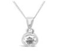 Necklace Pendant With Bezet Set Diamond, 9ct White Gold RRP £799 Weight 0.68, Diamond Weight 0.25ct,