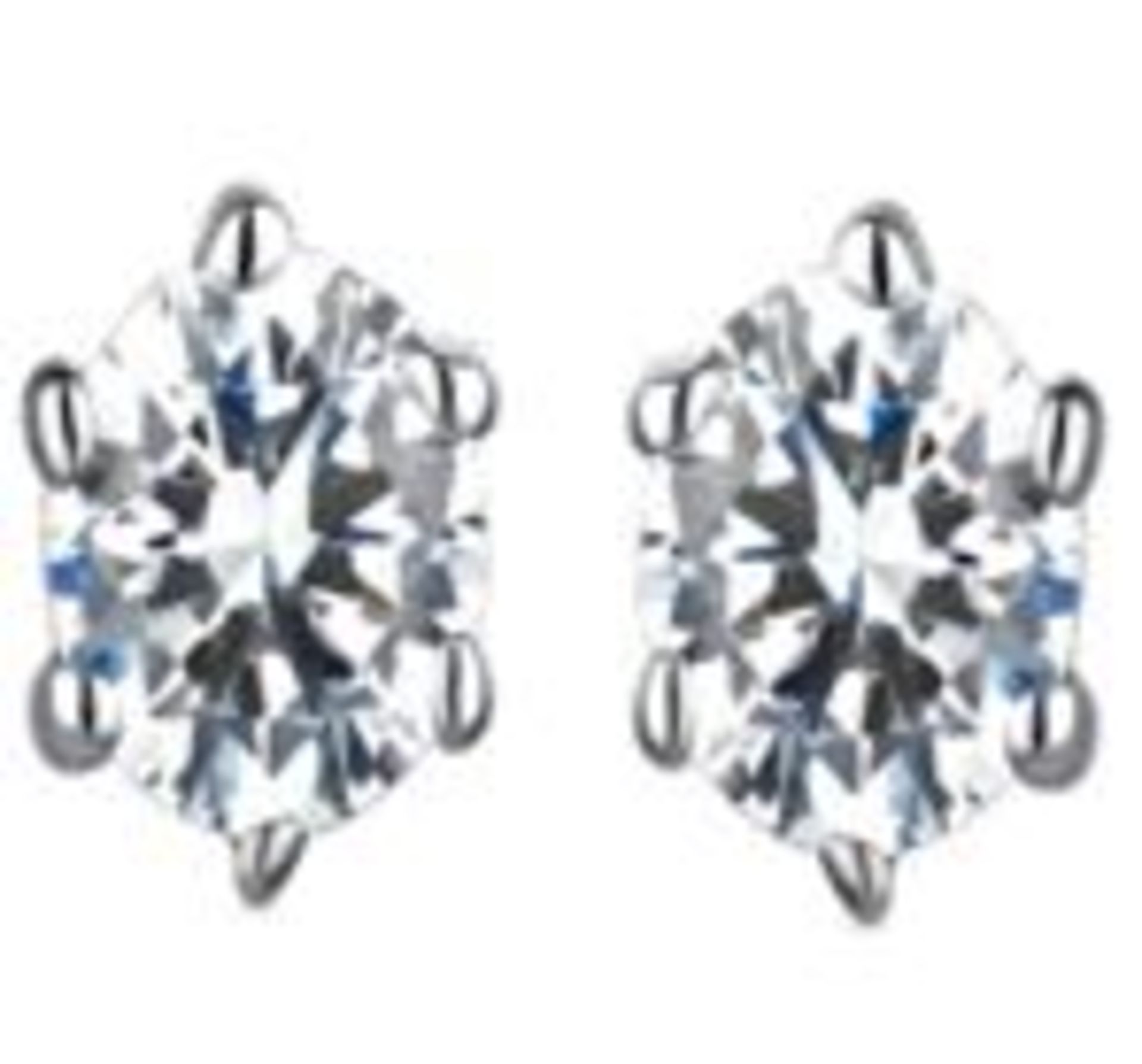 Platinum Diamond Earrings, Platinum 900, Weight 0.58g, Diamond Weight 0.5ct, Colour I, Clarity
