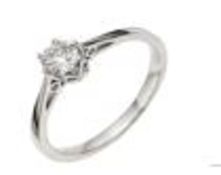 Diamond Solitaire Engagement Ring, 9ct White Gold RRP £649 Weight 2.16g, Diamond Weight 0.16ct,