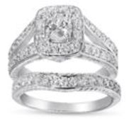 Bridal Diamond Ring Set, 9ct White Gold RRP £3,899 Weight 6.95g, Diamond Weight 1.02ct, Colour H,