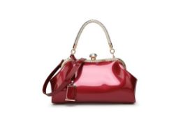 Brand New Womens Coolives Light Golden Strap Party Bag in Burgundy RRP £54.99