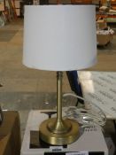 Boxed John Lewis And Partners Isabelle Antique Brass Finish Linen Shade Table Lamp RRP £65 (