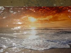 Visario Sunset Beach Canvas Picture RRP £50 (13820) (Public Viewing and Appraisals Available)