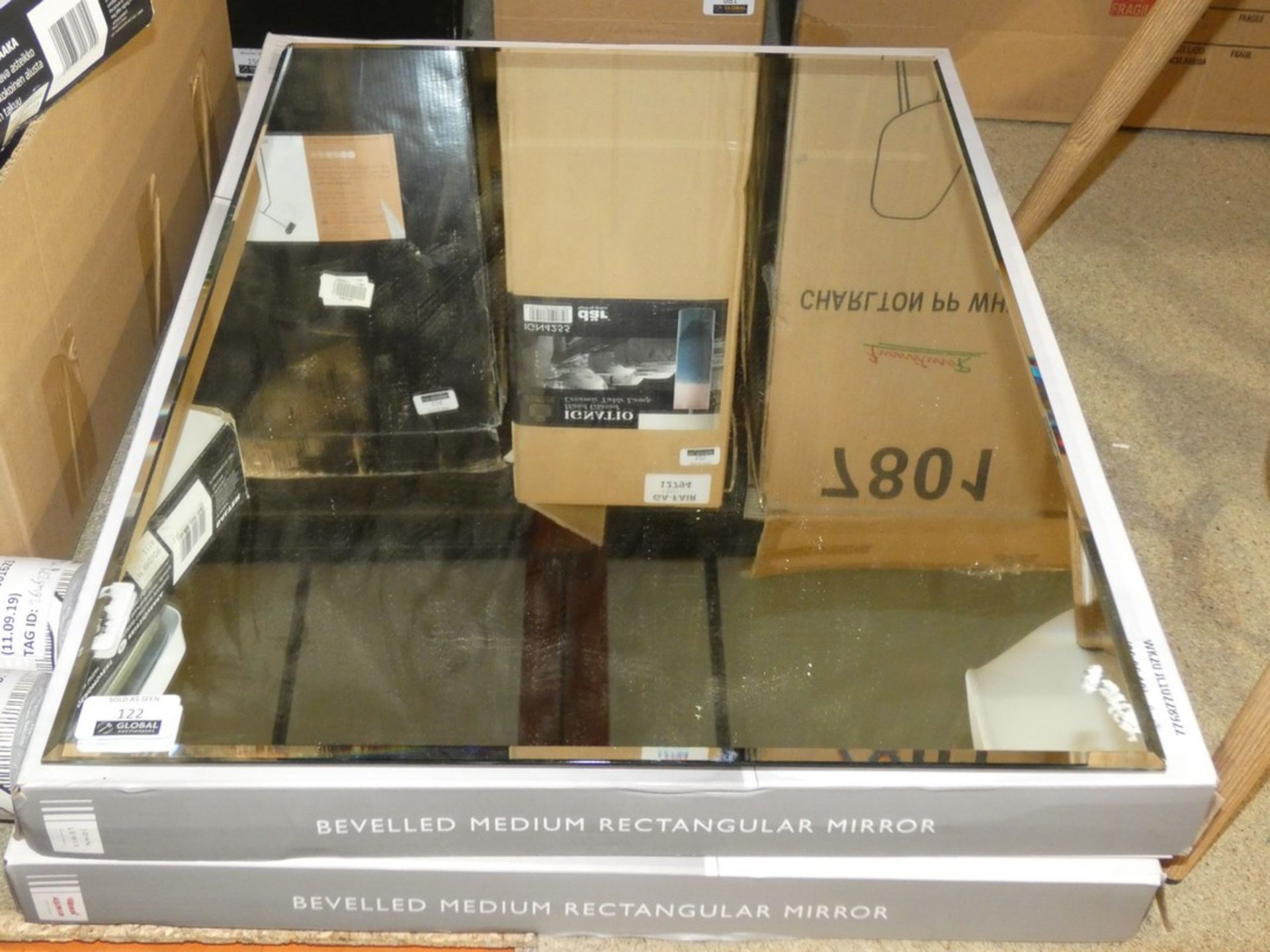 Boxed John Lewis and Partners Bevelled Edge Medium Rectangular Wall Hanging Mirrors RRP £40 Each (