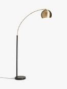 Boxed John Lewis And Partners Hector Antique Brass Finish Metal Shade Floor Standing Lamp RRP £