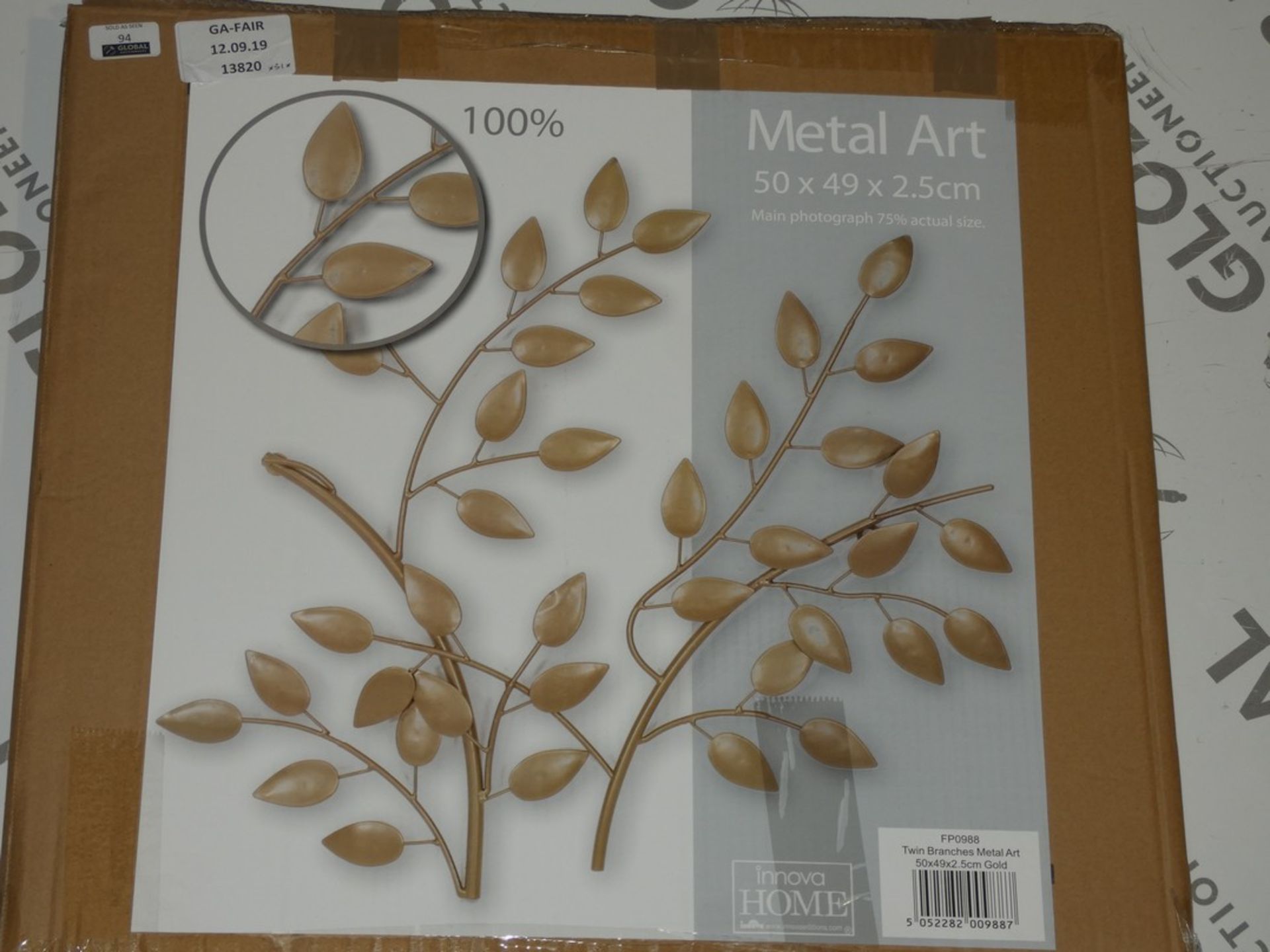 Boxed 50 x 49cm Metal Art 3D Wall Art Sculpture RRP £35 (13820) (Public Viewing and Appraisals