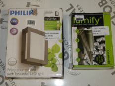 Boxed Assorted Lighting Items to Include Lumify USB Solar Fairy Lights and a Philips Beautiful LED